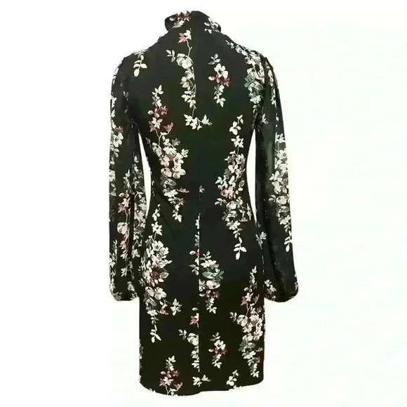 White House Black Market Chiffon Sleeve Floral Print Chemise Dress Size XS NWT - Picture 7 of 12